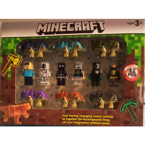 Набор Майнкрафт человечки Фигурки из 12 человечков из игры Майнкрафт Minecraft Конструктор Игрушки