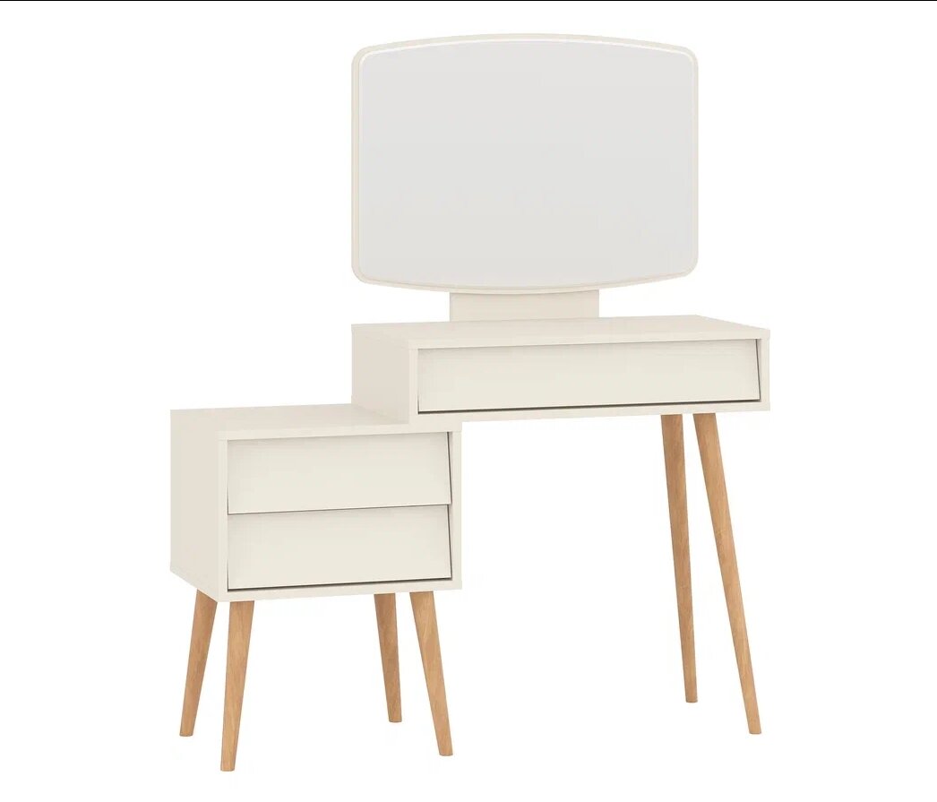 фото Трюмо Гранд Кволити афина 4-25901 Кашемир Серый/Опора и ручка — Массив Бука