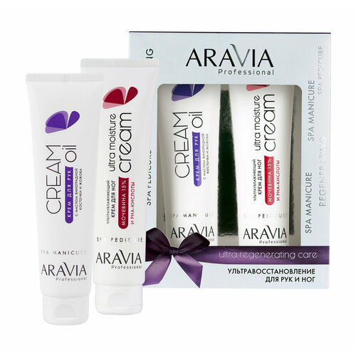 ARAVIA PROFESSIONAL Набор кремов Суперувлажнение Для Рук и Ног Super moisturizing care (2 элемента) крем для рук с маслом виноградной косточки и жожоба aravia professional cream oil 550 мл