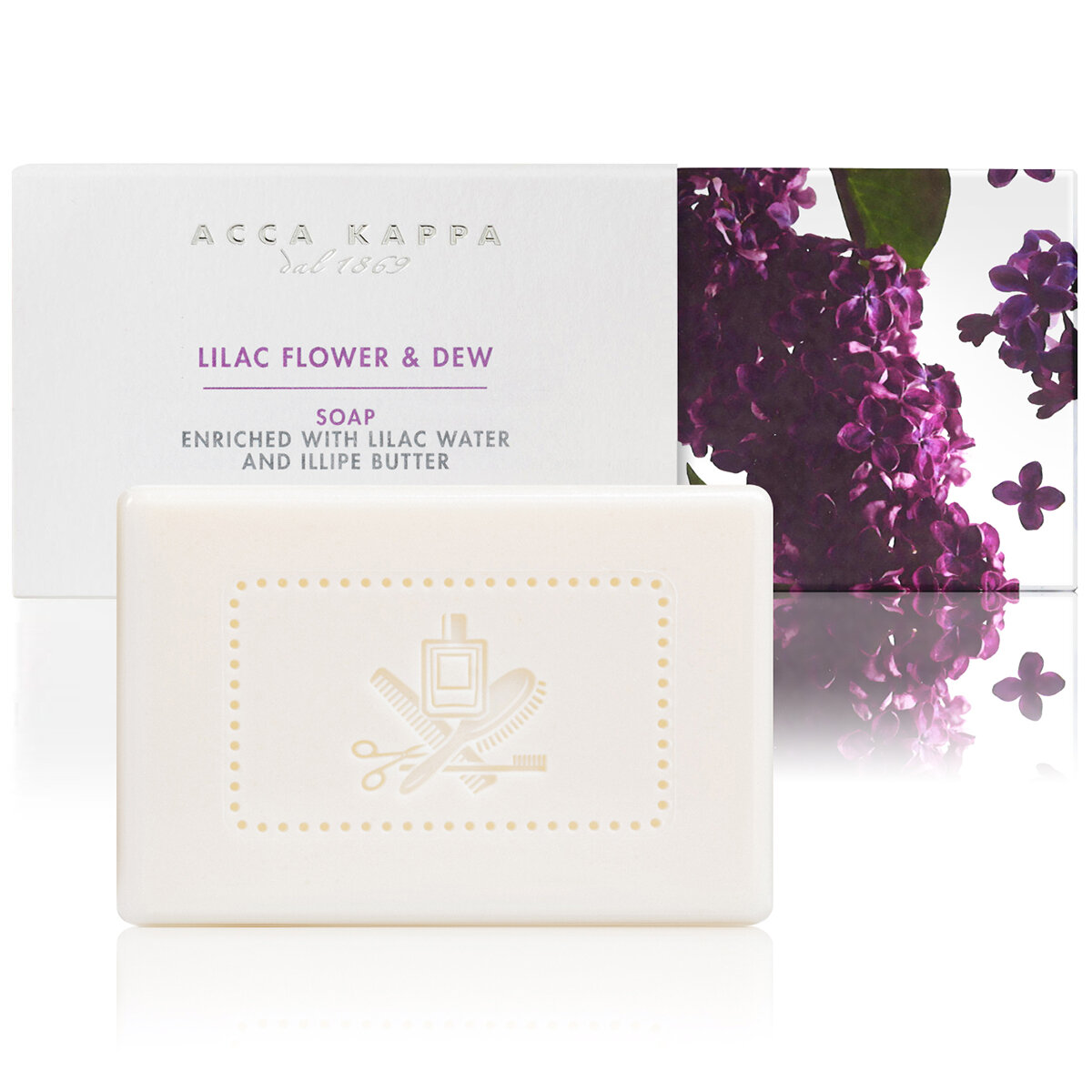 Мыло туалетное твердое Acca Kappa Lilac Flower & Dew, 150 гр
