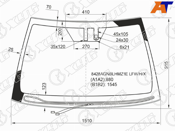 Стекло Лобовое (Обогрев Щеток/ Датчик Дождя/ Молдинг) Toyota Camry (Xv70) 17-21 / Camry Uae/Usa 17-2 XYG арт. 8428AGNBLHMZ1E .