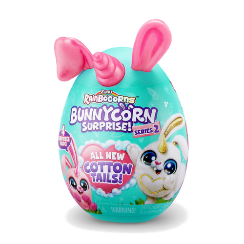 игрушка zuru rainbocorns bunnycorn в непрозрачной упаковке сюрприз 9260 Мягкая игрушка Zuru Rainbocorns bunnycorn surprise яйцо зуру кролик банникорн Розовый 14 см / зуру