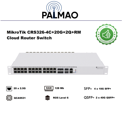 Коммутатор Mikrotik CRS326-4C20G2QRM 146500₽