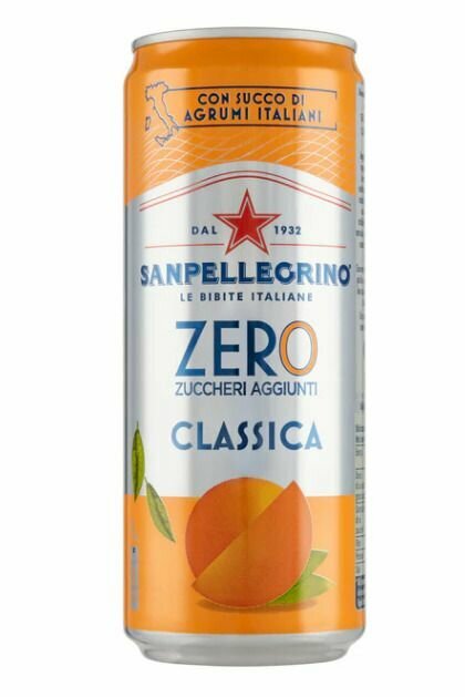 Напиток газированный Sanpellegrino Classica Aranciata ZERO (Сан Пеллегрино) 0,33л х 6 шт. ж/б