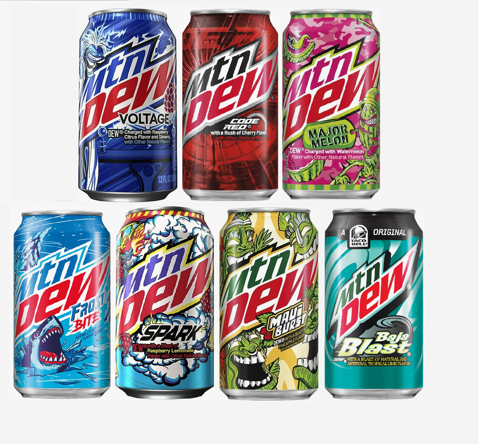 Набор напитков Mountain Dew, США, (7 шт. х 355 мл.)