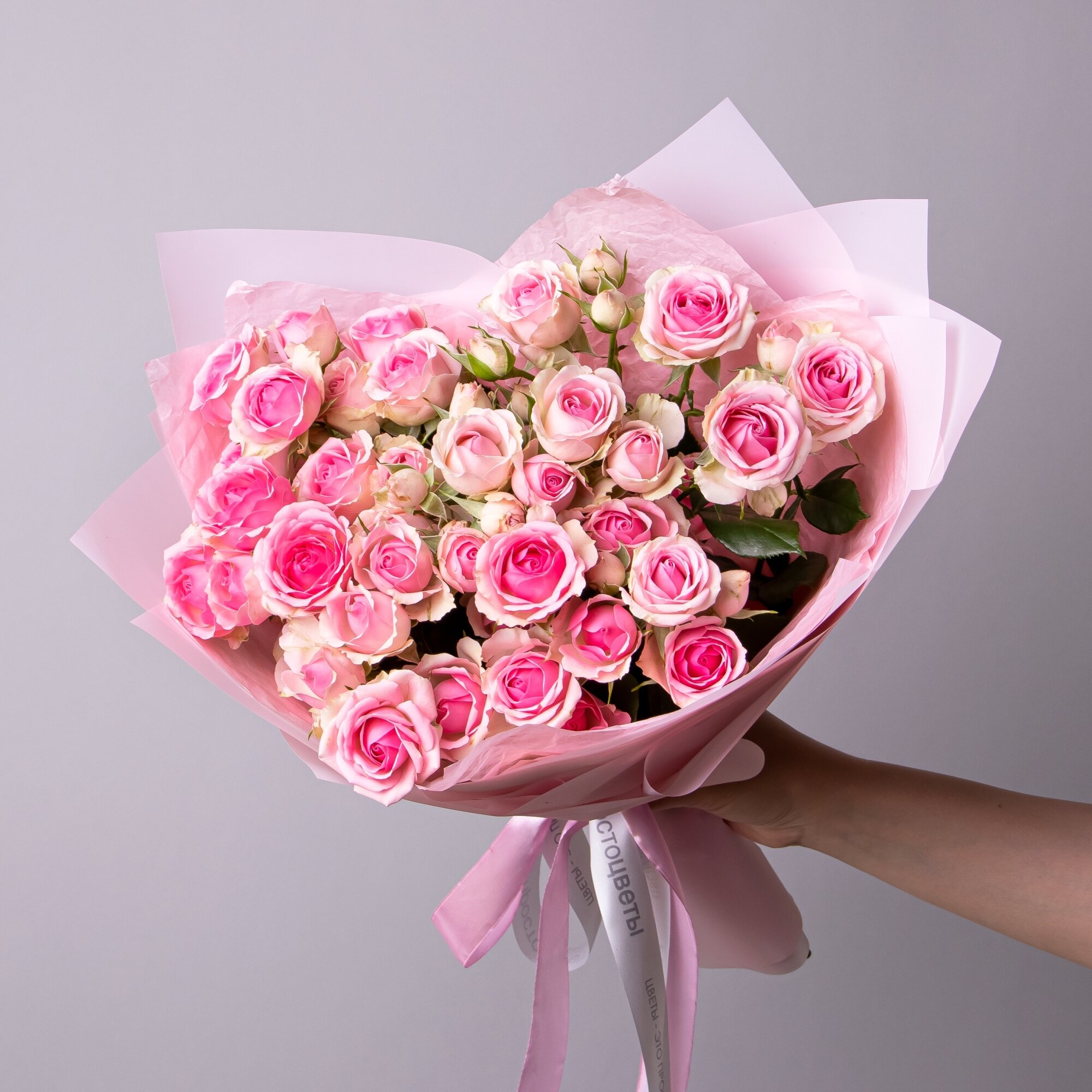 Букет Роза кустовая "Динара" 9 шт Высота 50 см