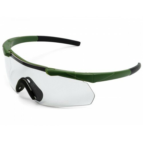 Очки стрелковые ShotTime Caracal, защитные, зелёные, линза прозрачная GST-035-AG-C ShotTime