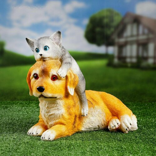 Садовая фигура Щенок с котенком 32 х 20 х 25 см 2417₽