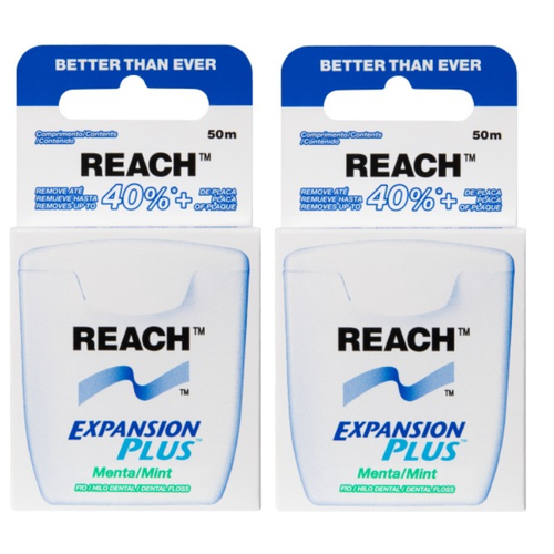 Зубная нить Reach пропитанная воском с мятным вкусом 50 м 2 шт 1811₽