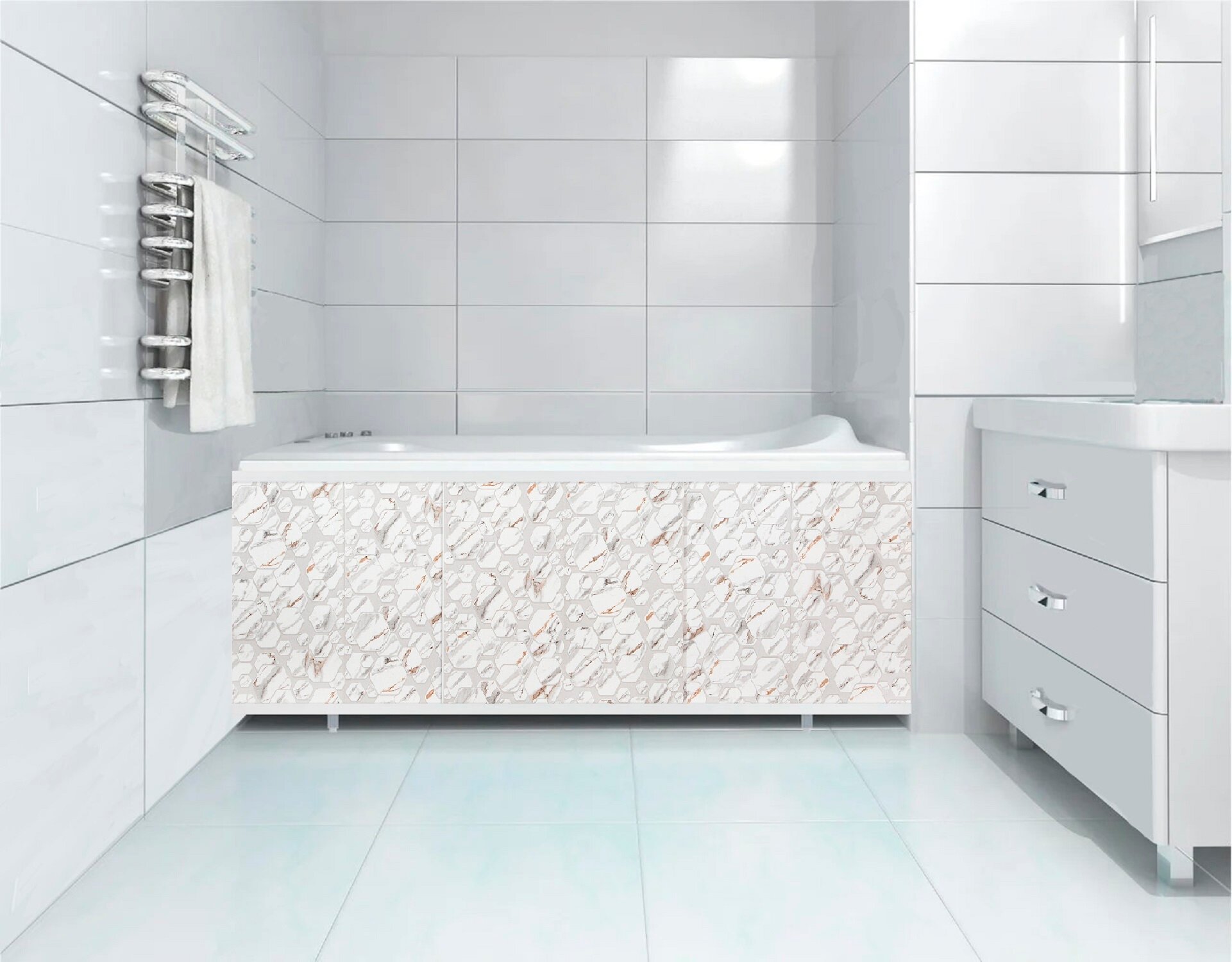 фото Экран под ванну "Льдинки" 150 см DM PLAST