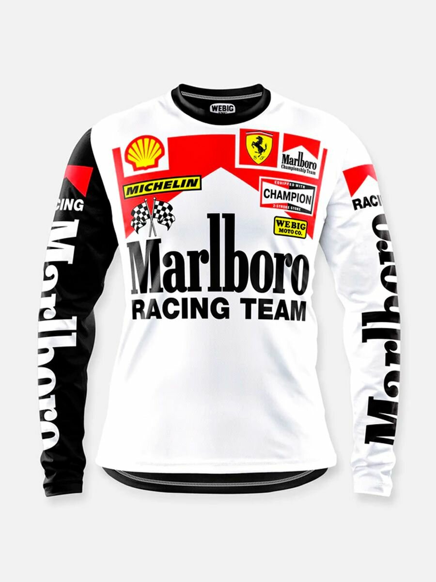 Мотоджерси Marlboro белая