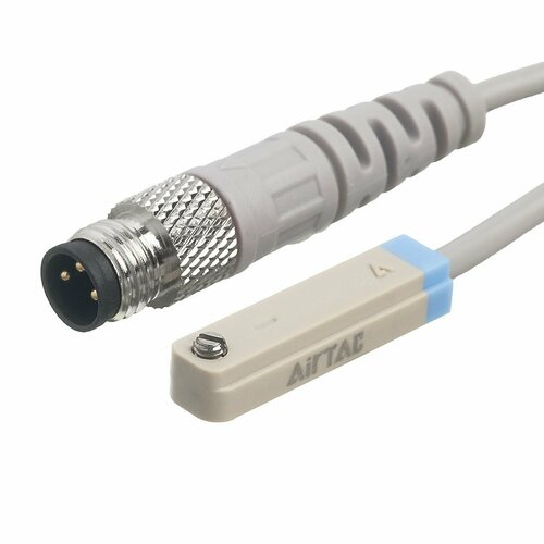 CMSE-M08 Airtac Датчик герконовый двухпроводной под T-паз 6,3 мм на пневмоцилиндры, кабель 0,5 м, разъем М8