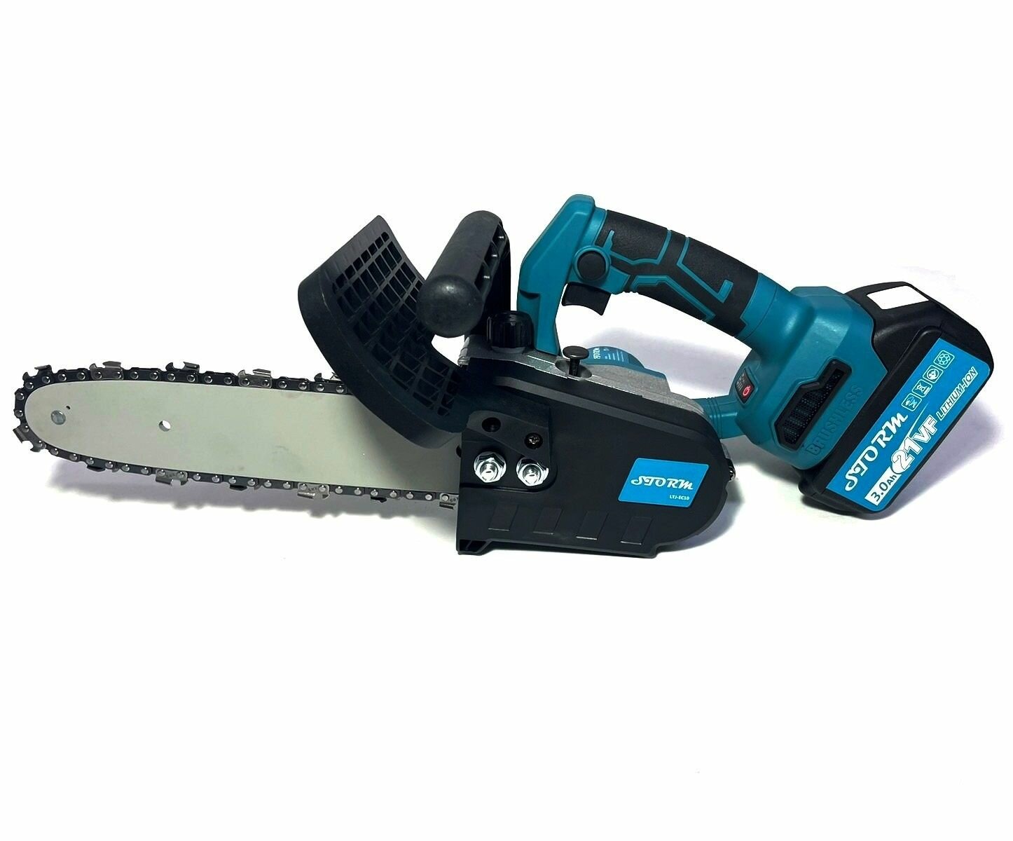 фото Аккумуляторная цепная пила STORM LTJ-EC10 21V 10 дюймов (бесщеточный, З/У, 2 АКБ Li-Ion 21V 3Ah)