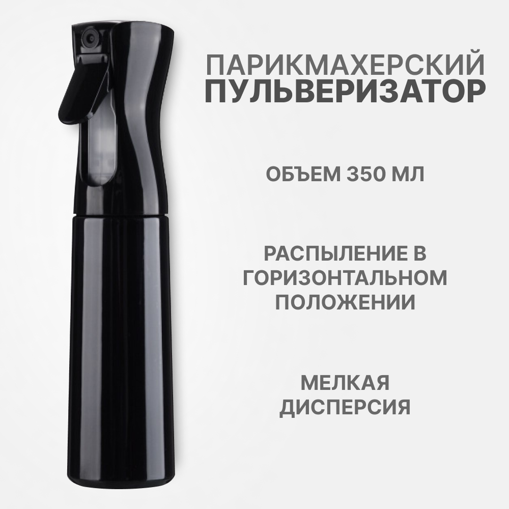 Пульверизатор для воды 350 мл длительного распыления  Черный