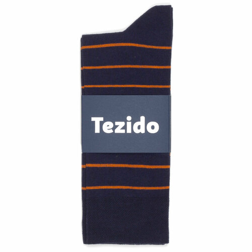 фото Носки tezido, размер 41-46, черный, синий, оранжевый