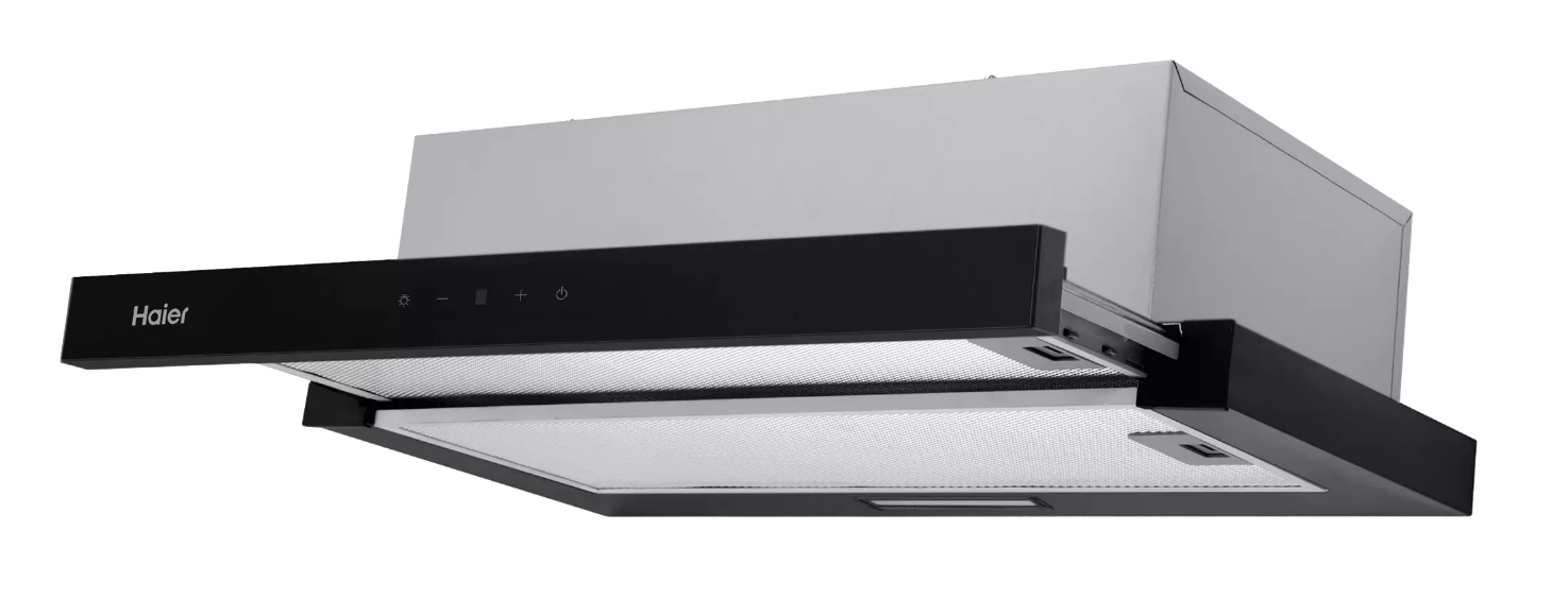 Встраиваемая вытяжка Haier HVX-T642GB с выдвижным экраном, черный/серебристый