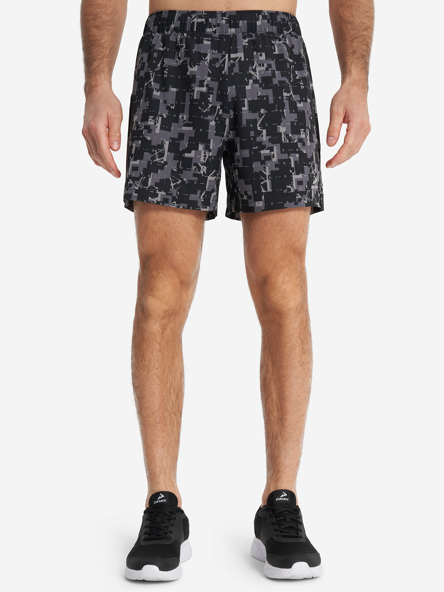 Шорты Demix M D Running Urban AOP Woven Shorts, размер 44/46, черный/серый