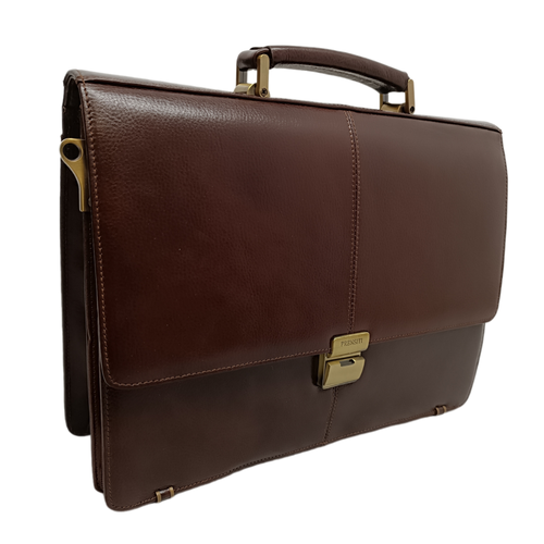 Портфель Prensiti фактура гладкая зернистая коричневый 9800₽