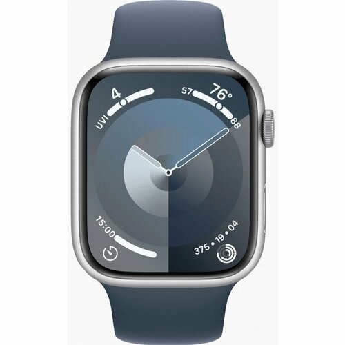 Умные часы Apple Watch Series 9 45 мм Aluminium Case GPS Storm Blue Sport Band - ML Silver серебристый 52282₽