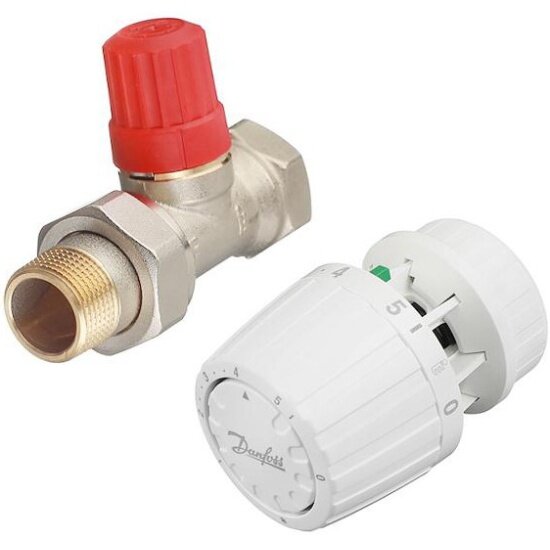Комплект термостатический Danfoss (Клапан Двухтрубный Прямой RTR-N 013G7016 + термоголовка RTR 7091 013G7091)