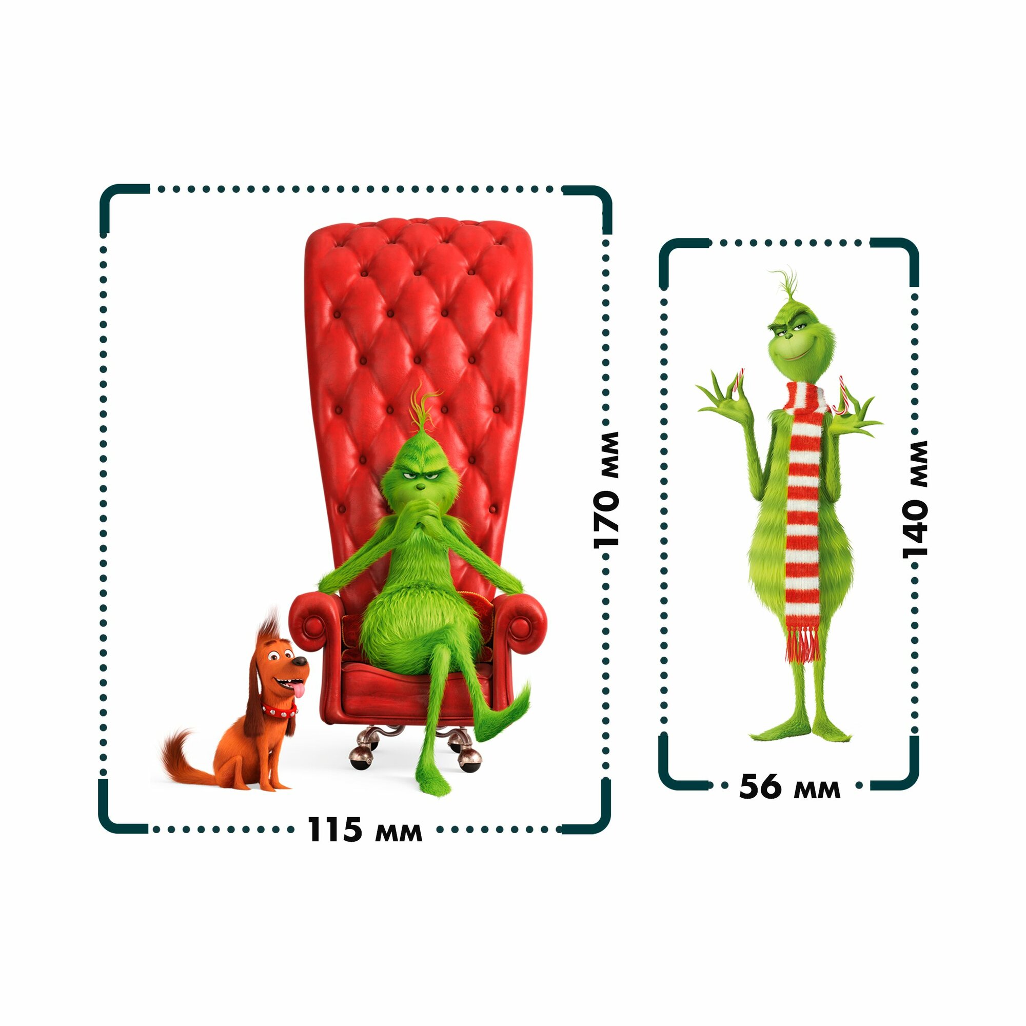 Термонаклейка на одежду новогодние гринч сет — фото 1