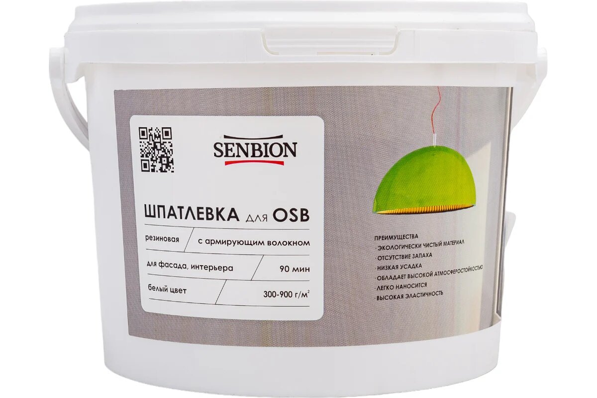 SENBION Шпатлевка резиновая с армирующим волокном для OSB 3кг S-Шп-15225/3