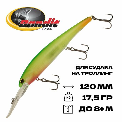 Воблер для троллинга Bandit Walleye Deep, плавающий, 120 мм, 17,5 гр, 5-8 м, #B23