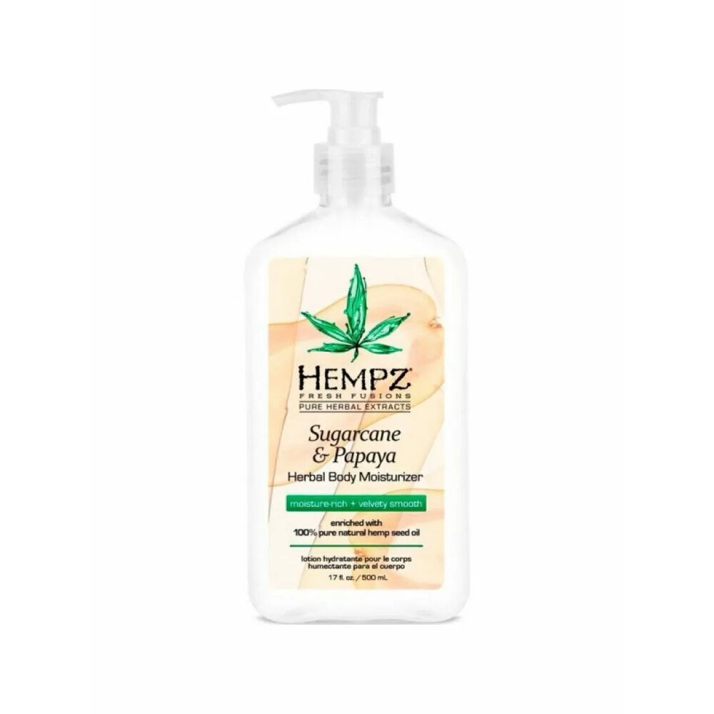 HEMPZ Sugarcane & Papaya Herbal Молочко для тела увлажняющее "Сахарный тростник и Папайя" 500 мл