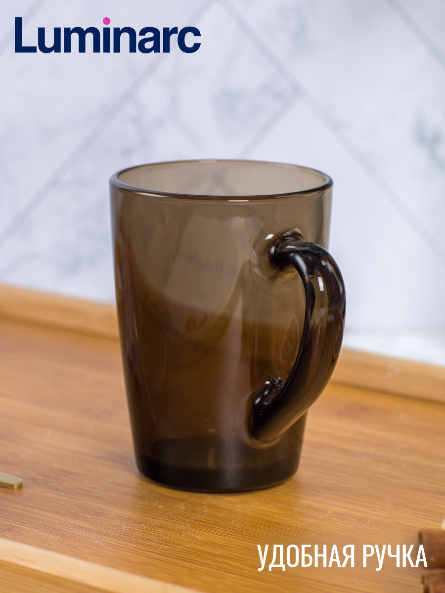 Кружка Luminarc "Экллипс", с декором, для СВЧ, стекло, чёрная, 320 мл — фото 1