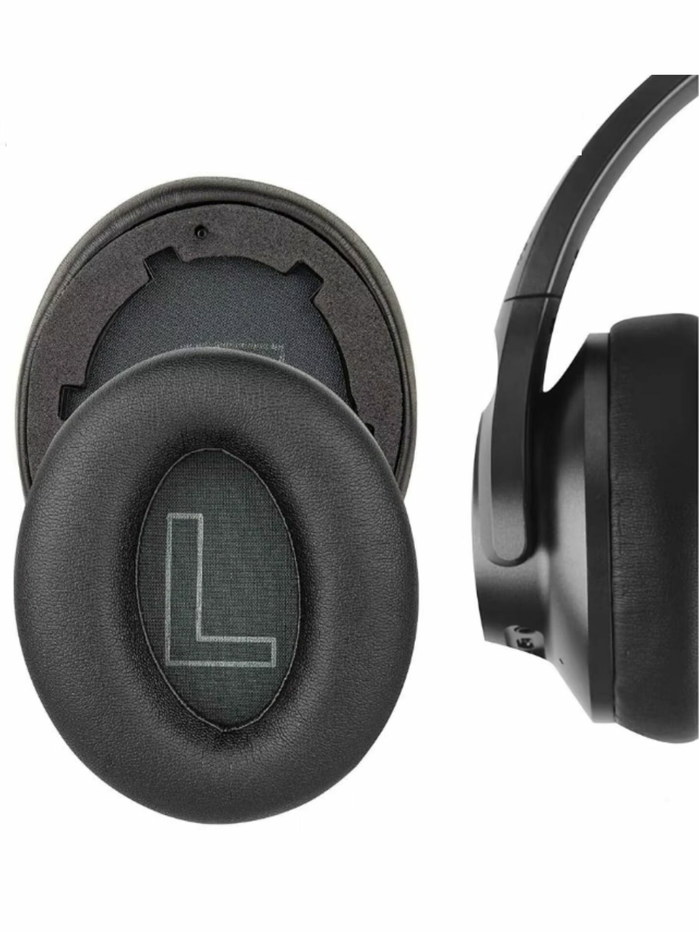 Амбушюры для наушников Anker Soundcore Life Q20 черные, экокожа 2 шт. — фото 1