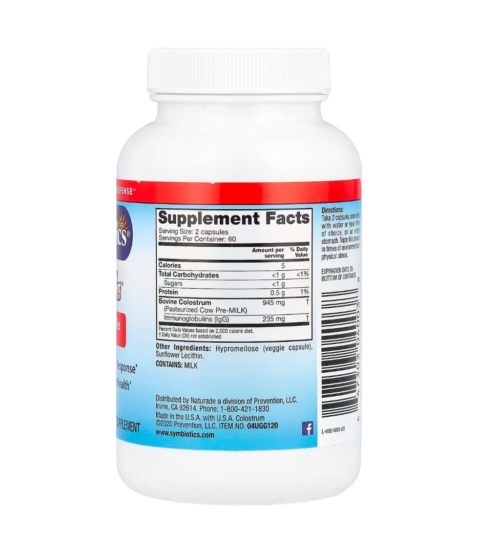 Картинки Symbiotics Colostrum pluse Молозиво 120 вегетарианских капсул
