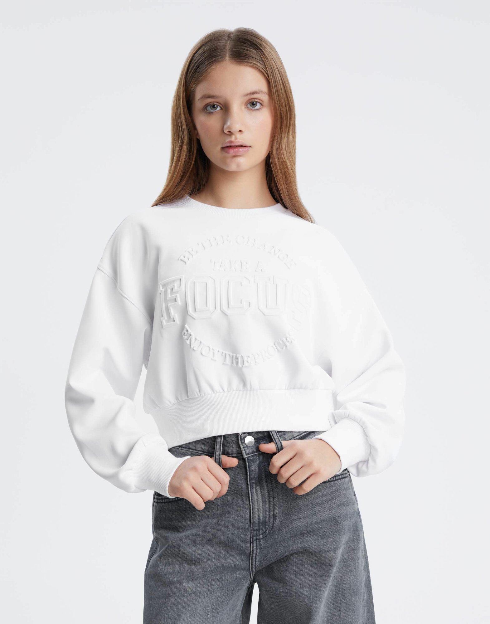 Свитшот Gloria Jeans размер 12-14л/158-164 белый