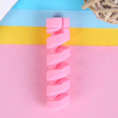 Набор из 4 силиконовых защитных чехлов для кабелей, 4pcs pink