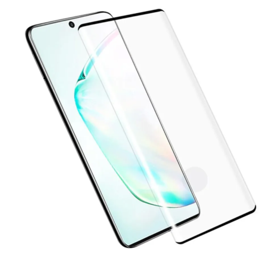 Защитное стекло на Samsung Galaxy Note 10, Полный клей, черное, X-CASE — фото 1