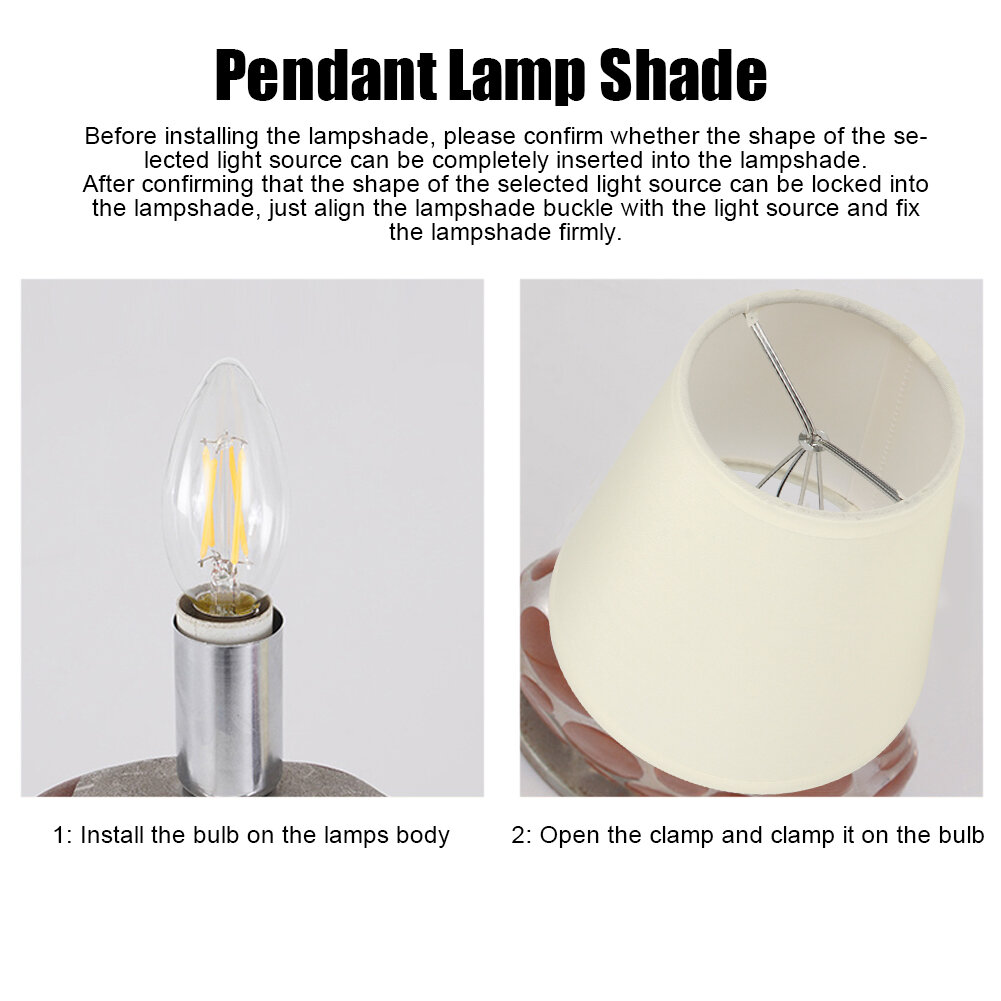 6 шт. кремовый тканевый тканевый абажур замена абажура для настенного светильника E14 люстры украшение дома