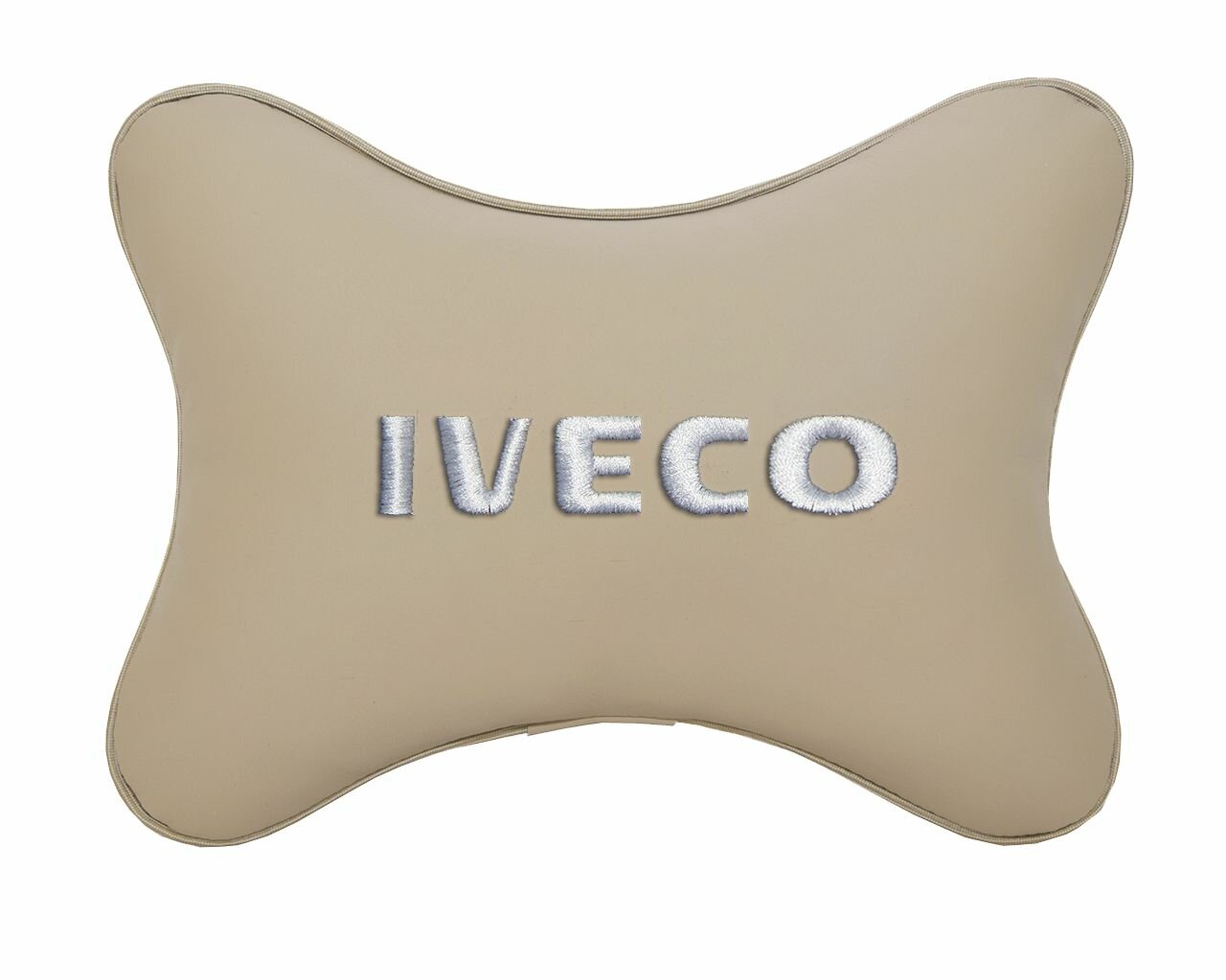 Подушка на подголовник автомобильная бежевая экокожа IVECO
