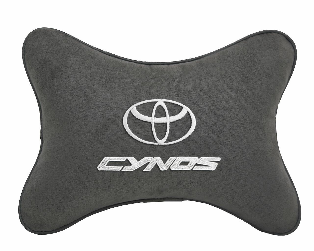 Подушка на подголовник автомобильная темно-серая алькантара TOYOTA Cynos