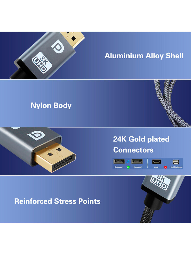 Кабель Mobiledata HDMI/HDMI 8К, 1м, серый - фото №2
