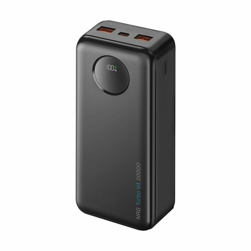 Внешний аккумулятор NRG Turbo V4 20000 мА-ч, дисплей, powerbank черный, Deppa, 33682