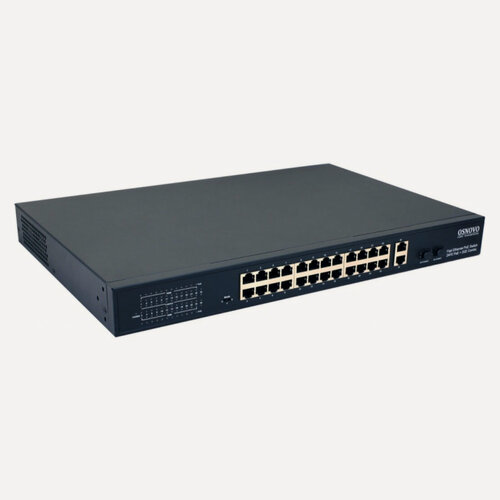 Изображение товара Коммутатор Osnovo SW-62422, 400 Вт, неуправляемый, 24 порта, PoE, черный