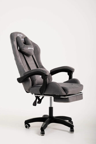 Изображение товара Кресло игровое геймерское компьютерное тканьевое велюровое с подножкой