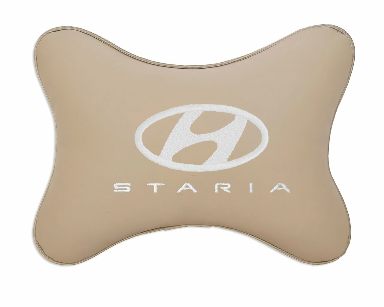 Подушка автомобильная на подголовник бежевая экокожа HYUNDAI Staria