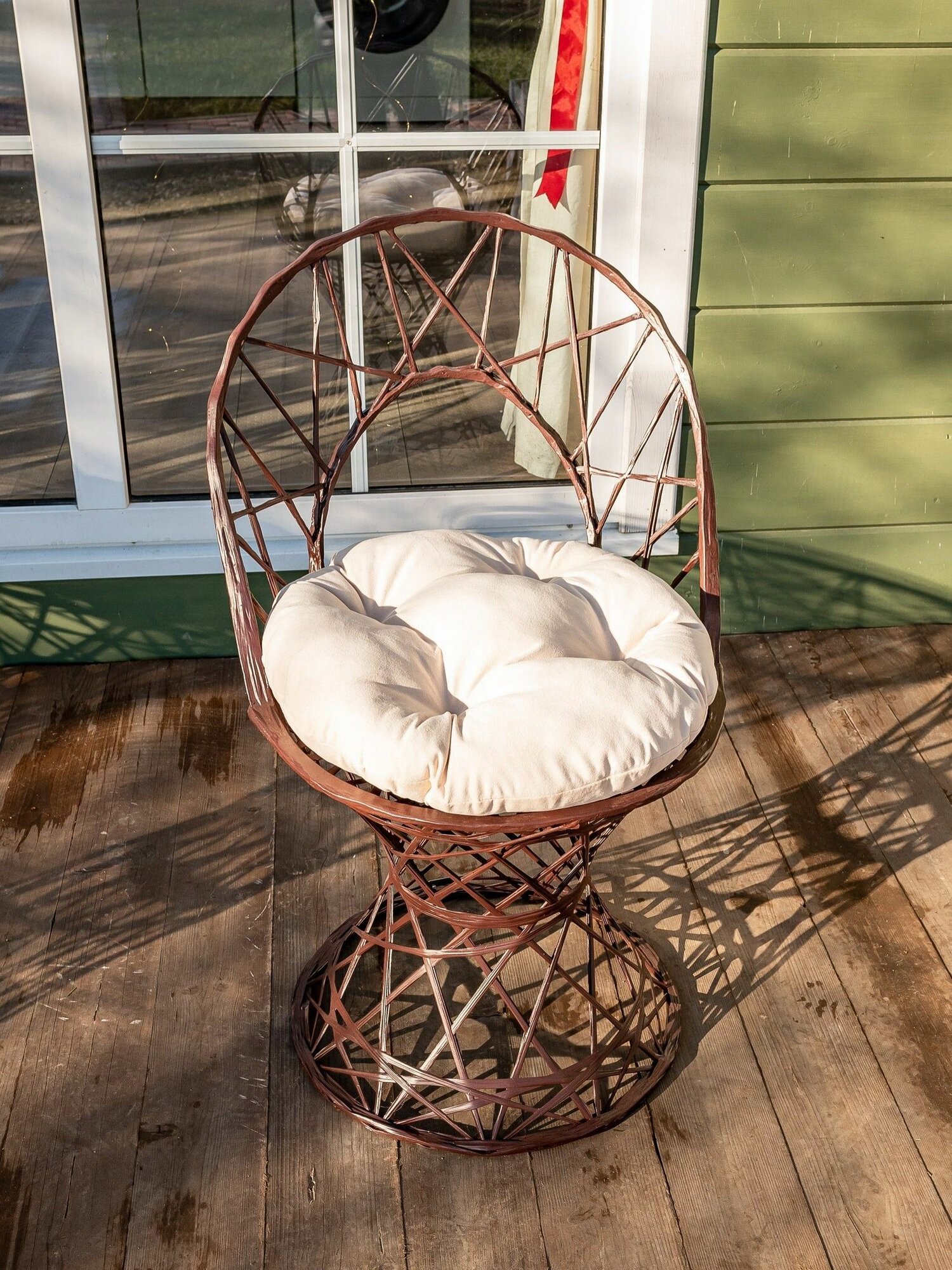 Кресло коричневое садовое плетёное из ротанга для дома и дачи, Ajurio