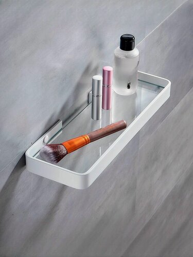 Изображение товара Полка для ванной комнаты стеклянная белый матовый 30 см