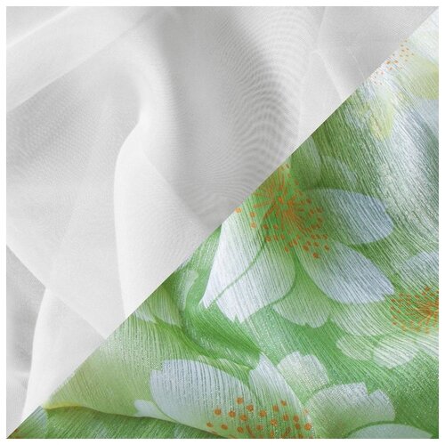 фото Штора для кухни witerra 140*160 см, зеленый, левая, полиэстер 100%