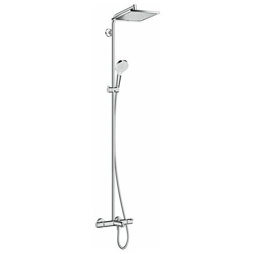 ручной душ hansgrohe crometta s 240 1jet showerpipe ecosmart reno 27270000 хром хром 1600 мм Ручной душ hansgrohe Crometta E 240 1jet Showerpipe 27298000, серебристый хром 1600 мм