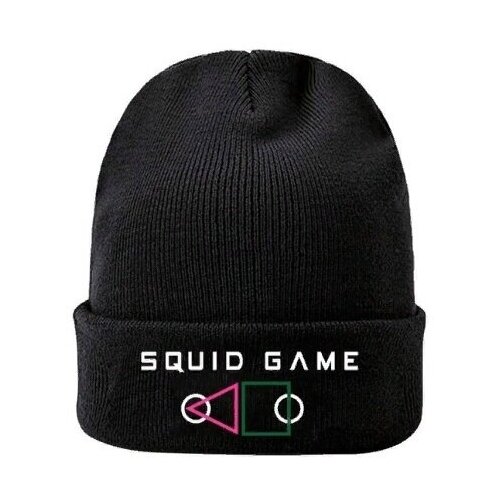 фото Шапка шапка чёрная "игра в кальмара"., размер onesize, черный нет бренда