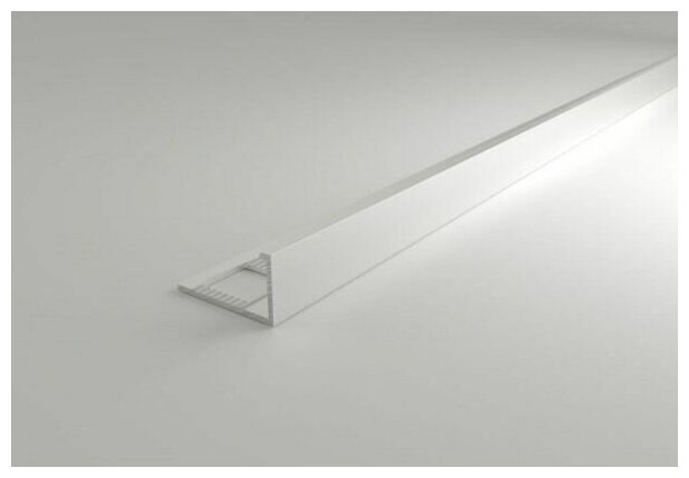 Профиль L-образный алюминиевый для плитки до 10 мм, лука ПК 01.2700.9003, длина 2,7м, 9003 - Белый глянцевый