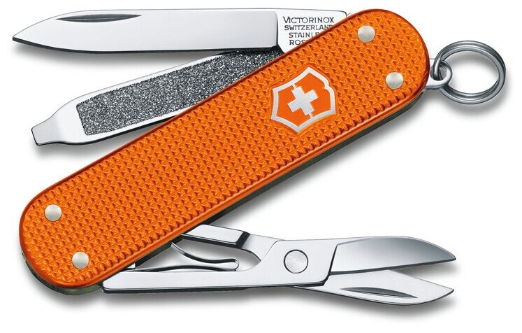 Нож-брелок VICTORINOX Classic Alox LE 2021, 58 мм, 5 функций, алюминиевая рукоять, оранжевый, 0.6221. L21