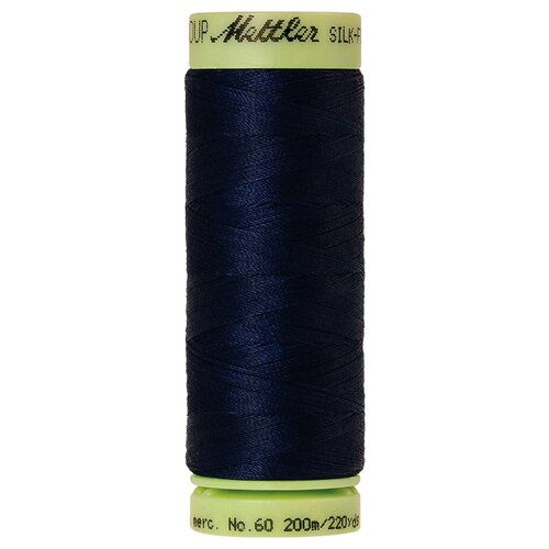 Нить для машинного квилтинга SILK-FINISH COTTON 60, 200 м 100% хлопок 0825 Navy ( 9240-0825 )